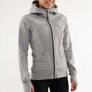 Lululemon Scuba Hoodie*Microstripe Full Zip Cotton Fleece Sweatshirt- Size 6